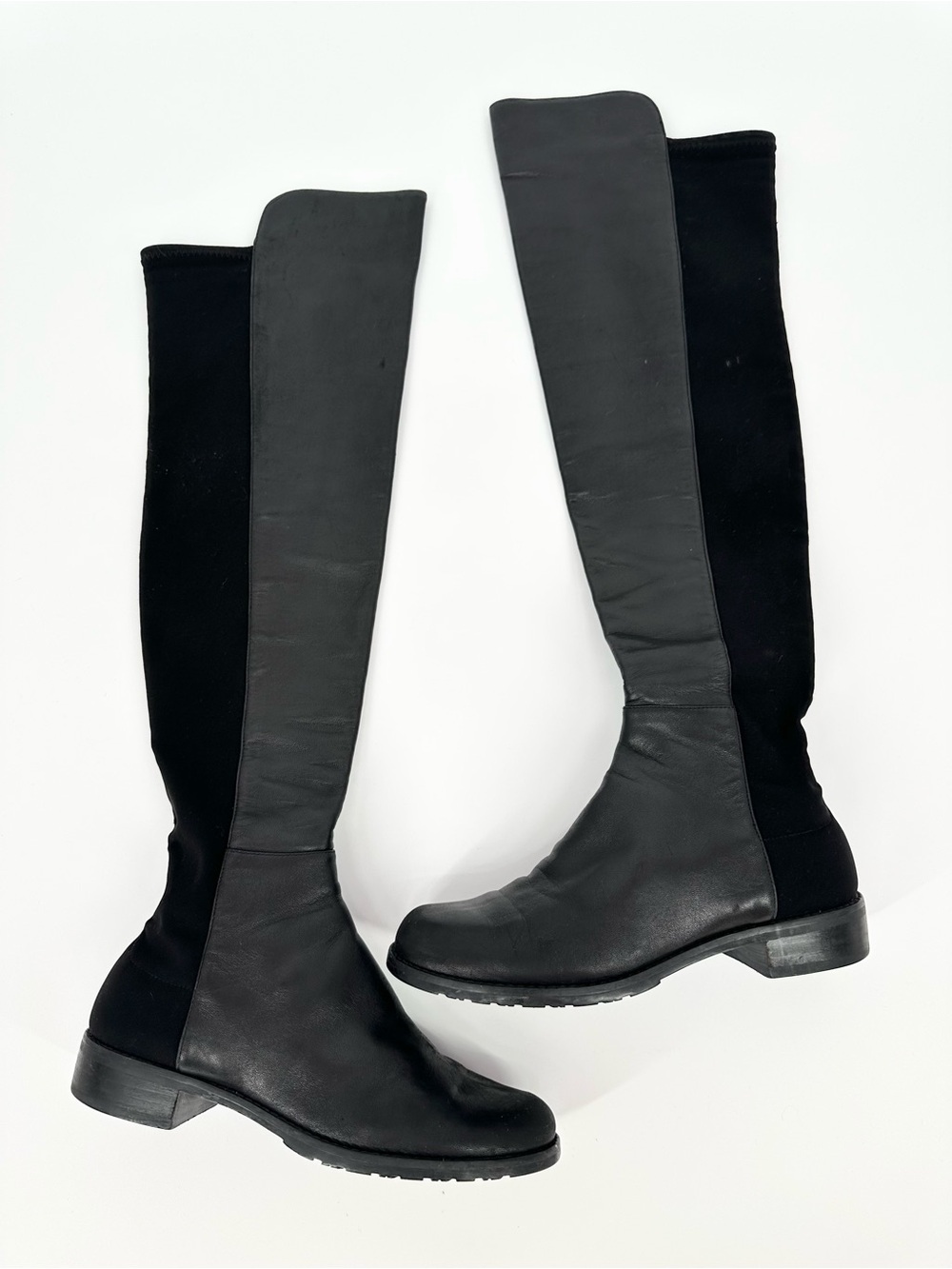 Stuart Weitzman 5050 Over-The-Knee Boots Leather Black Stretchy